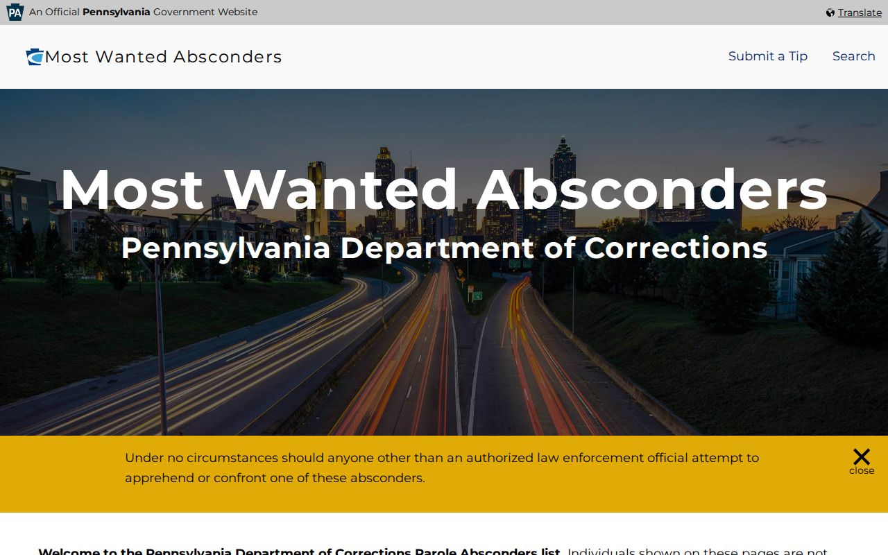 Wayne County state parole absconder record lookup