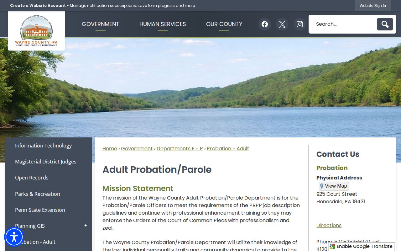Wayne County parole and probation office information
